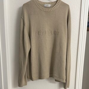 Yves Saint Laurent Tan Crewneck Sweater
